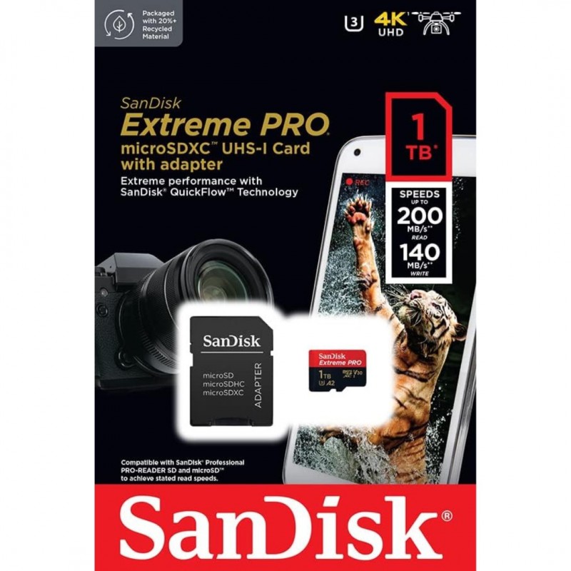 ☆SanDisk Extreme Pro 1TB Atminties kortelė SanDisk Extreme PRO 1TB SDSDXXD-1T00-GN4IN